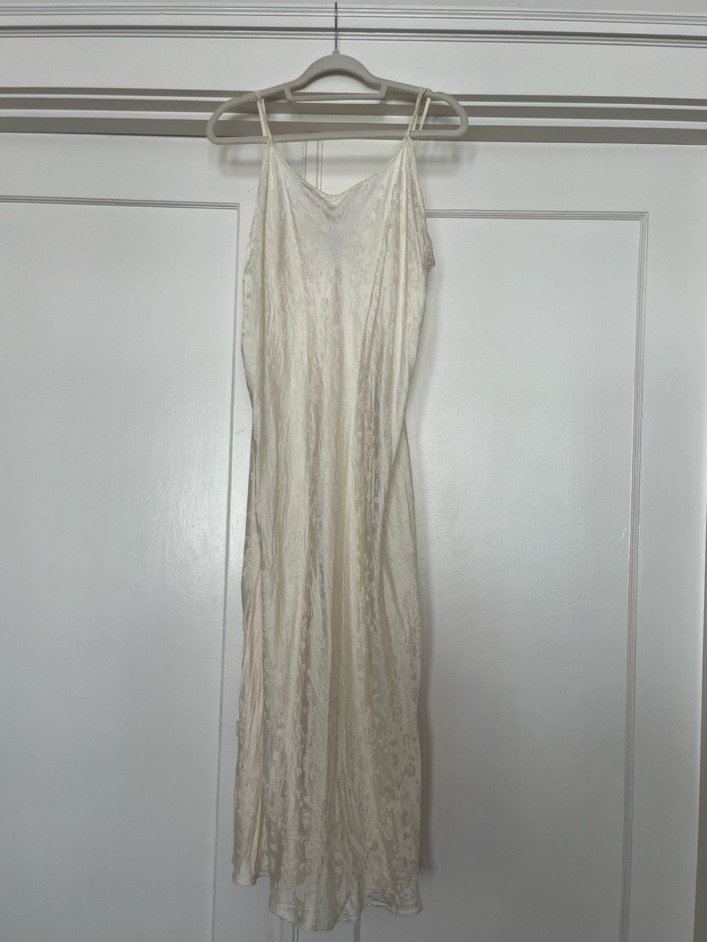 August Silk Plus Size Cream Jacquard Maxi Slip Dress